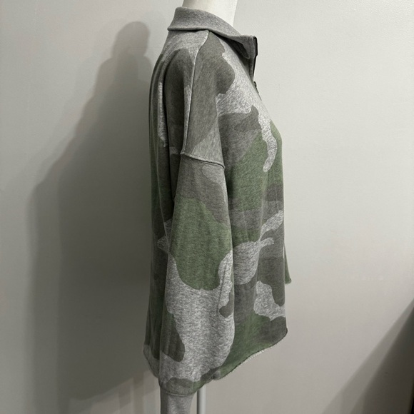 NWOT Aerie Camo soft half zip oversized sweater size small - Picture 4 of 7